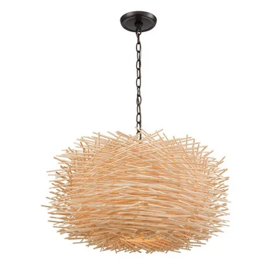 Bamboo Nest Three Light Chandelier in Oil Rubbed Bronze (45|10951/3)