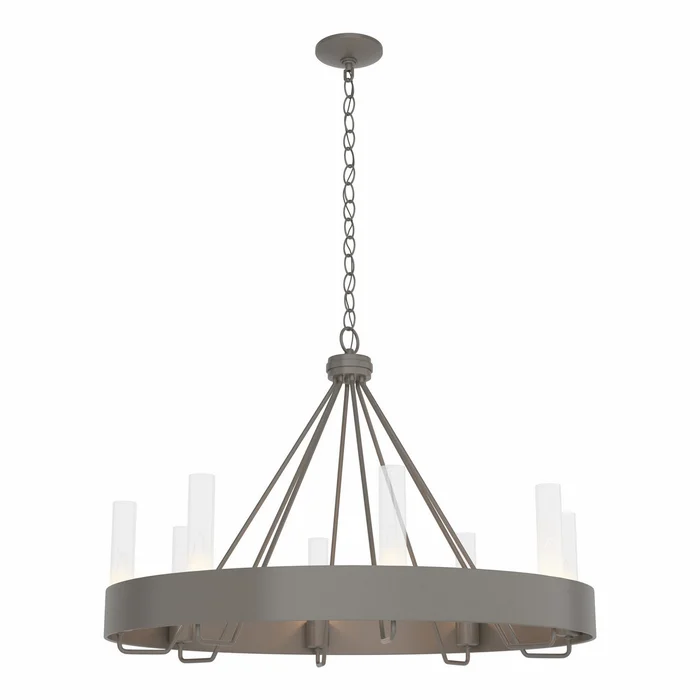 Banded Eight Light Chandelier in Dark Smoke (39|105040-SKT-07-ZM0611)
