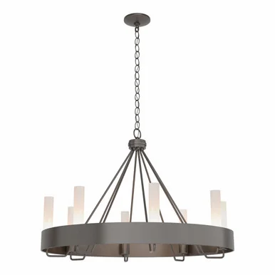 Banded Eight Light Chandelier in Oil Rubbed Bronze (39|105040-SKT-14-FD0611)