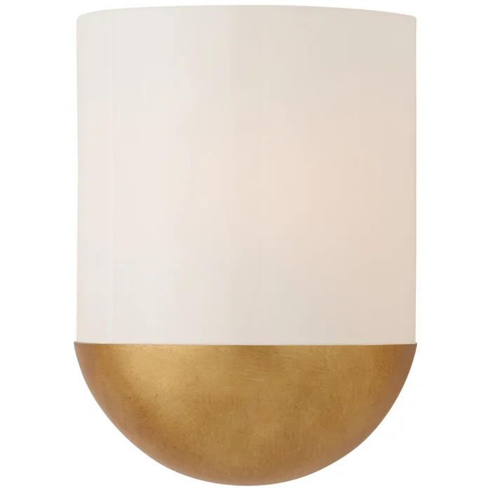 Barbara Barry Crescent Small Sconce in Gild with White Glass Wall Light W8″ x H10.25″