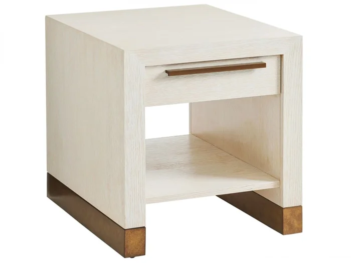 Barclay Butera Carmel Huckleberry Drawer End Table in Winter White 931-956
