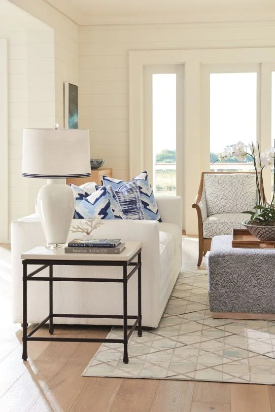 Barclay Butera Newport Breakwater Metal And Stone Lamp Table in Sandstone 920-955