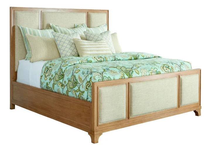 Barclay Butera Newport Crystal Cove Cal King Upholstered Panel Bed in Sandstone