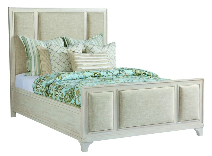 Barclay Butera Newport Crystal Cove Queen Upholstered Panel Bed in Sailcloth