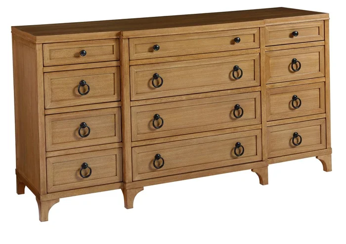 Barclay Butera Newport Garnet Breakfront 12 Drawer Dresser in Sandstone 920-233
