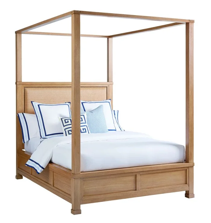 Barclay Butera Newport Shorecliff Queen Canopy Bed in Sandstone