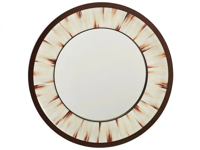 Barclay Butera Park City Academy Round Mirror in Dark Mocha 932-201