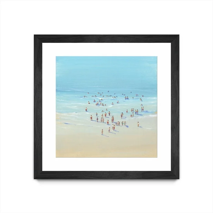 Beach Day Ii Matted and Framed Black 30×30 Wall Art|uvre dart murale encadre noire et mate Beach Day Ii 30×30