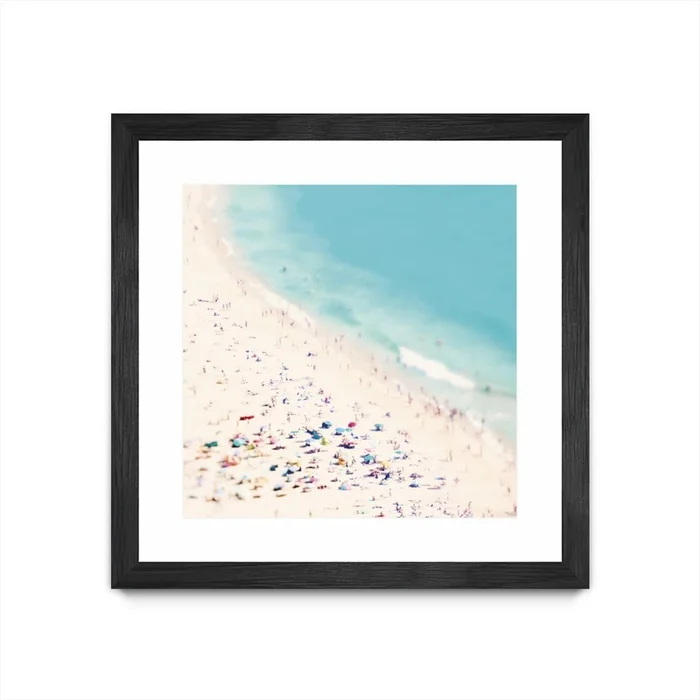 Beach Love Matted and Framed Black 36×36 Wall Art|uvre dart murale encadre noire et mate Beach Love 36×36