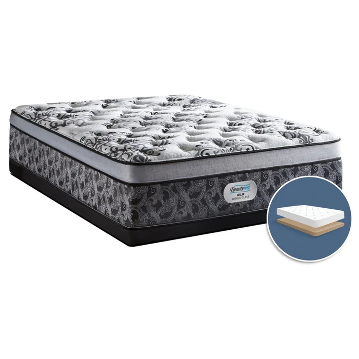 Beautyrest GL5 World Class Genesis Euro-Top Firm Low-Profile Queen Mattress Set|Ensemble ferme Euro-plateau profil bas GL5 Genesis de Beautyrest World Class pour grand lit