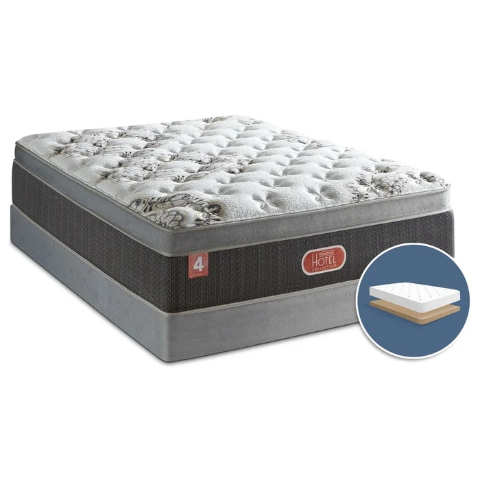 Beautyrest Hotel Diamond 4 Medium Euro-Top Low-Profile Queen Mattress Set|Ensemble semi-ferme Euro-plateau profil bas Hotel Diamond 4 de Beautyrest pour grand lit