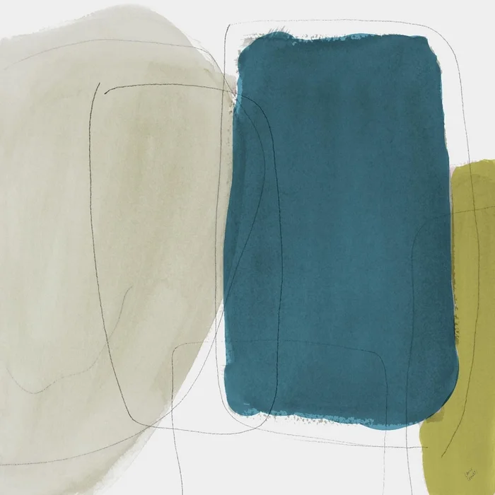 Beige And Navy Abstract Giant Art 72×72 Wall Art|uvre dart murale Giant Art Beige And Navy Abstract 72×72