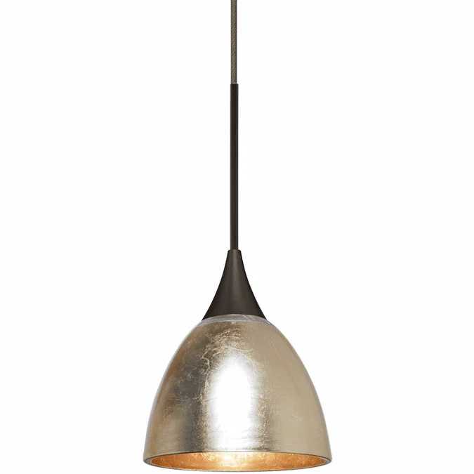 Besa 1XT-1758GF-LED-BR Divi Modern Bronze Gold Foil LED Mini Pendant Lighting Fixture
