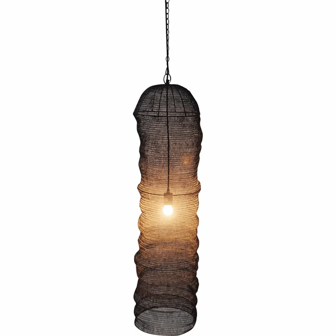 Bethel International AC04C48BLK Contemporary Satin Black Pendant Light