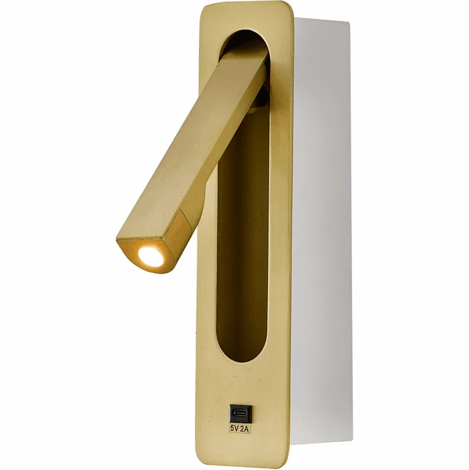 Bethel International BTG104BR Modern Satin Brass LED Wall Lamp