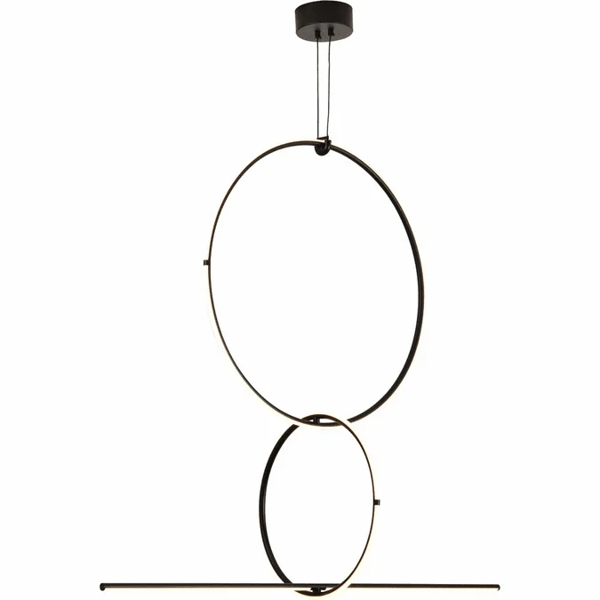 Bethel International DLS27C43B Modern Black LED Lighting Pendant