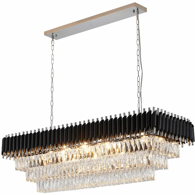 Bethel International GL412C48CH Black & Chrome 48″ Island Lighting