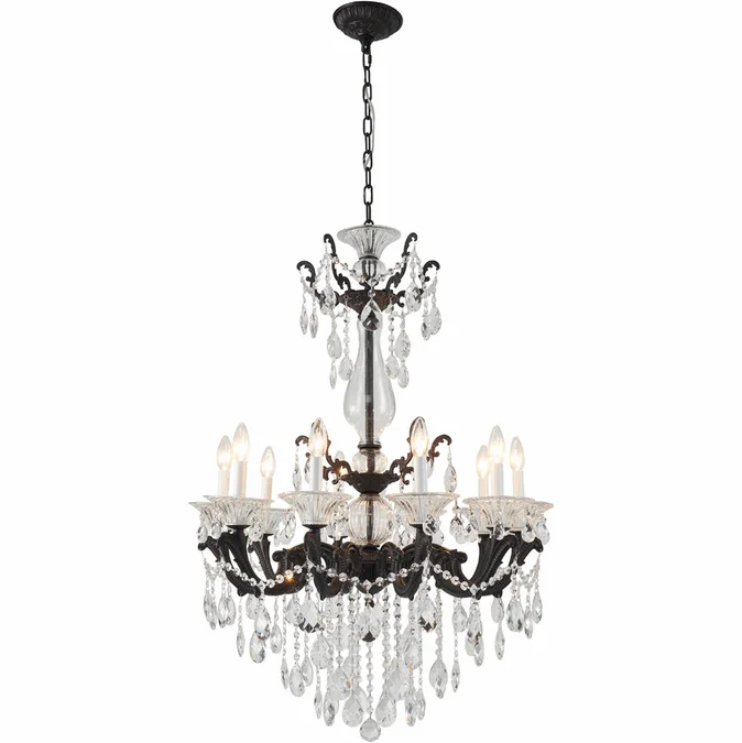 Bethel International LA50C28BLK Satin Black Chandelier Lighting
