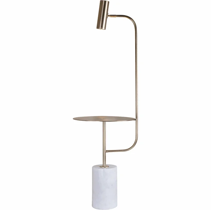 Bethel International MFL27PQ-GD Contemporary Gold Halogen Floor Light