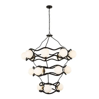 Black Betty 18 Light Chandelier in Carbon/French Gold (137|374C18CBFG)