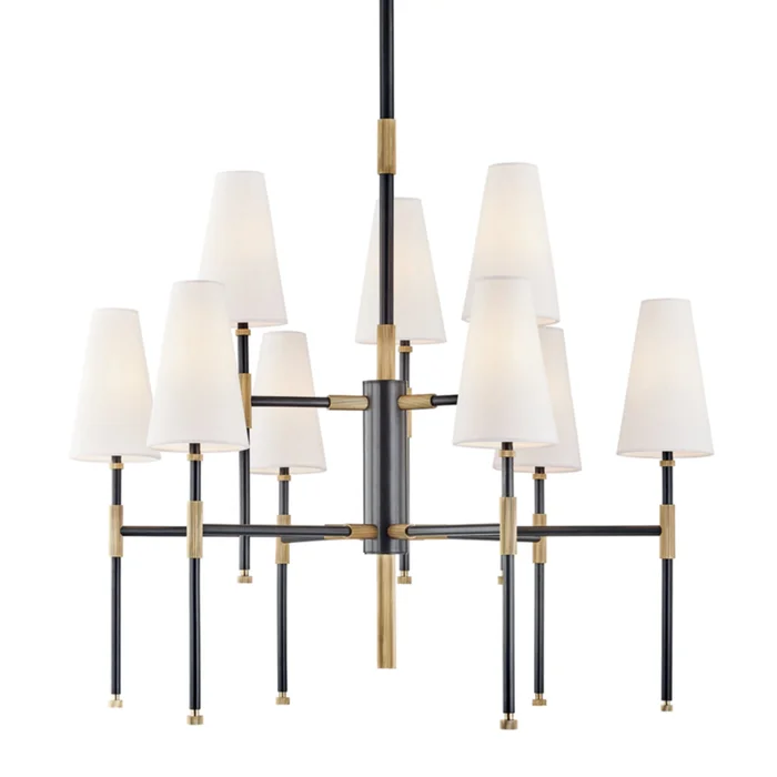 Bowery 9-Light Chandelier in Aged Old Bronze 34L x 34W x 31H