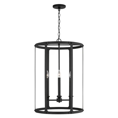 Brennen Four Light Foyer in Black Iron (65|544941BI)