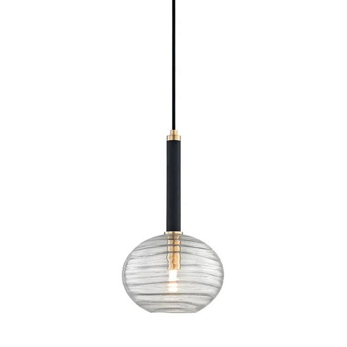 Breton 1-Light Pendant in Aged Brass 8.5L x 8.5W x 14.75H