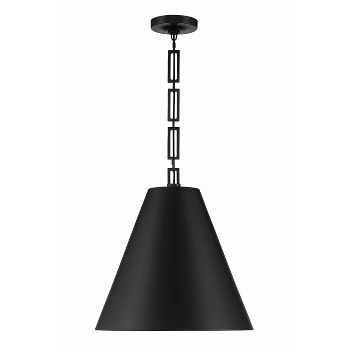 Brian Patrick Flynn Alston 3 Light Matte Black + Antique Gold Pendant Steel Shade 18″W x 18.5″H x 18″D