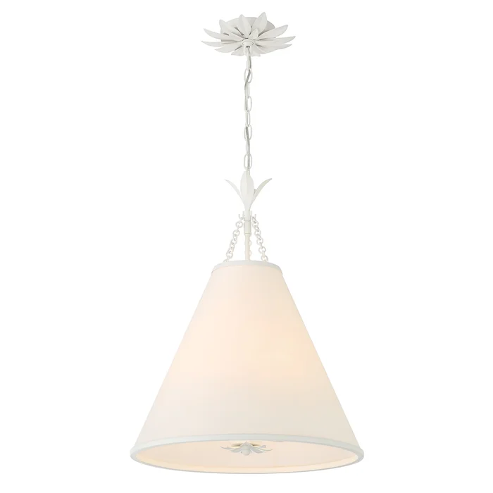 broche 4 light matte white pendant