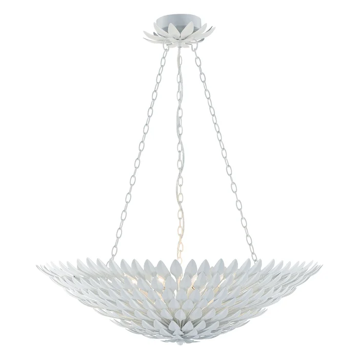 Broche 8 Light Matte White Chandelier 30″W x 12″H x 30″D