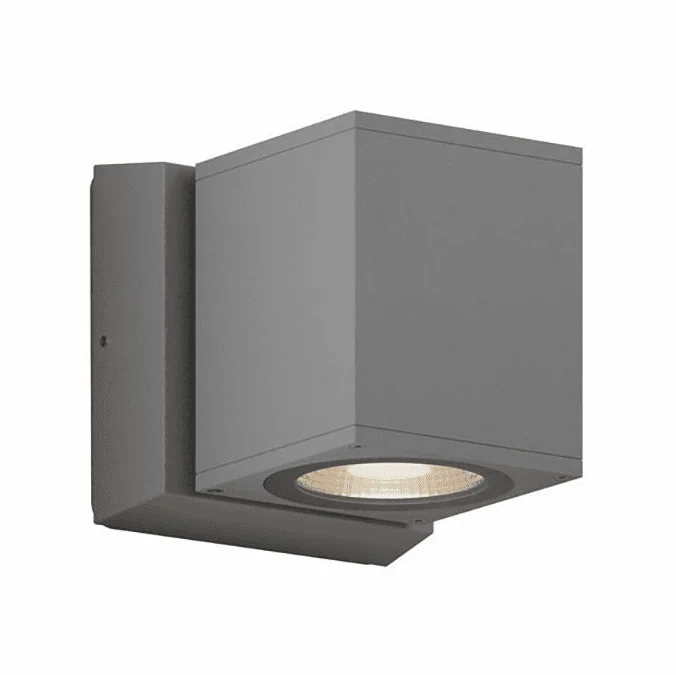 Bruck EXT-4QD-SW-10LM-30K-90-50D-SV-W-UNV-10V Sera Contemporary Silver LED Outdoor Wall Lighting Sconce