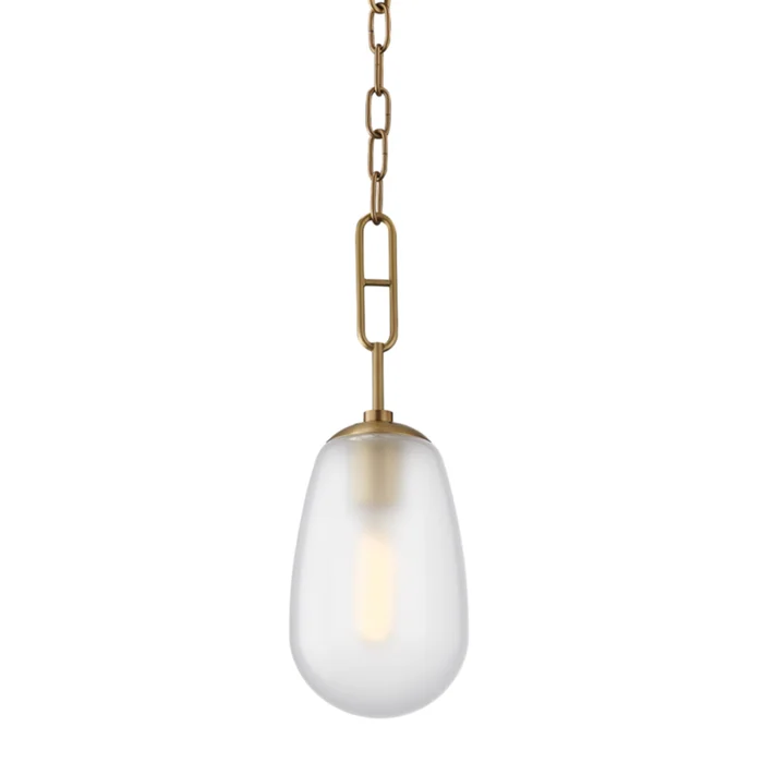 Bruckner 1-Light Pendant in Aged Brass 6L x 6W x 16.5H
