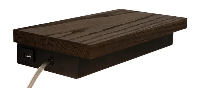 Bunk LED Wall Lamp in Black with Stained Oak (30|BUNK2-BLK)