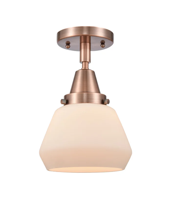 Caden One Light Flush Mount in Antique Copper (405|447-1C-AC-G171)