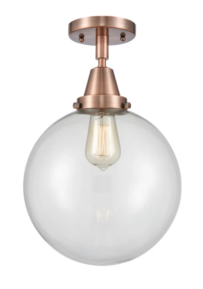 Caden One Light Flush Mount in Antique Copper (405|447-1C-AC-G202-10)