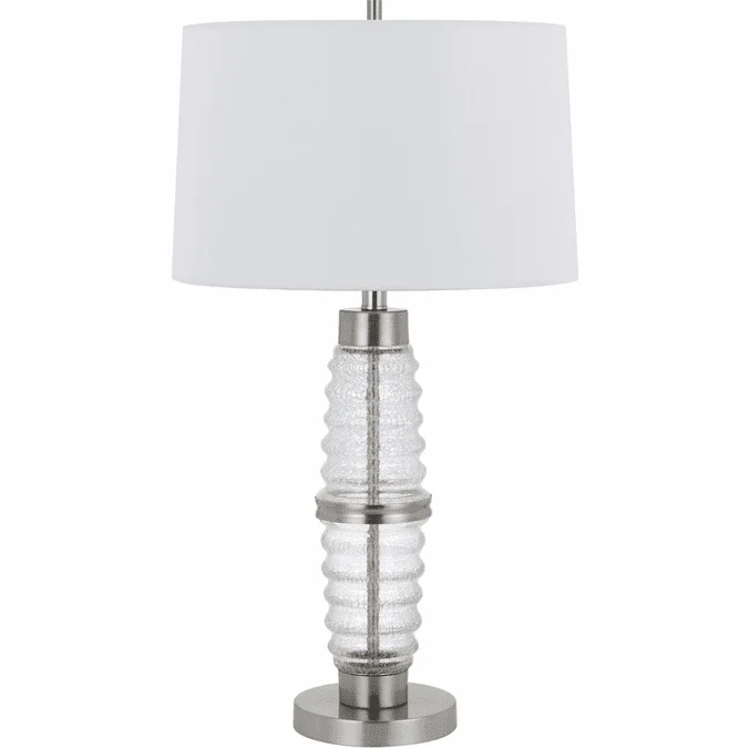 Cal BO-3181TB Macon Modern Crackle clear glass LED Table Lamp