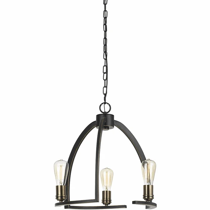 Cal FX-3664-3 Kinder Contemporary Dark Bronze Mini Chandelier Lamp