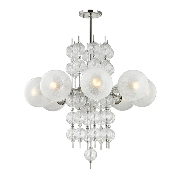 Calypso 8-Light Chandelier in Polished Nickel 33.5L x 33.5W x 32.5H