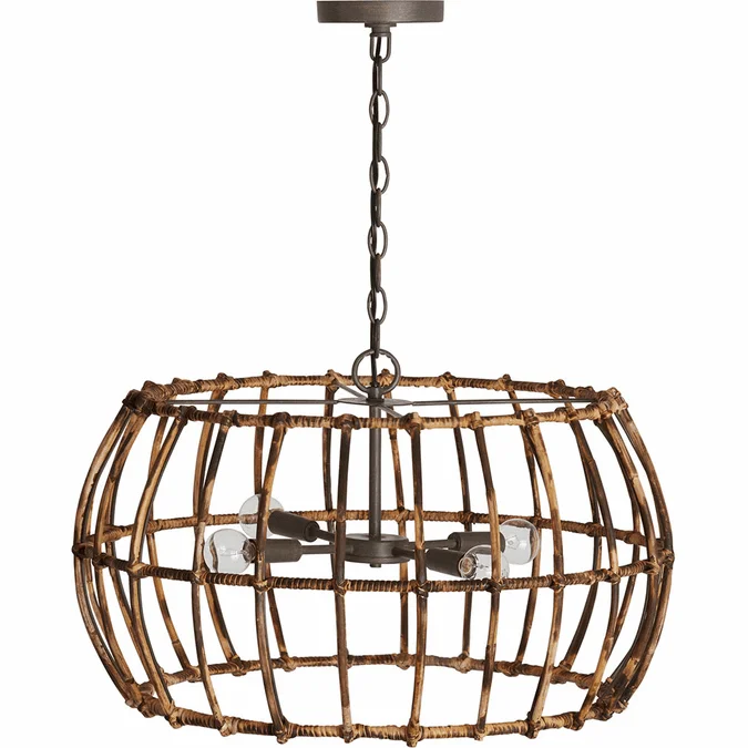Capital Lighting 335742BY Sanibel Modern Blazed Rattan & Nordic Grey Hanging Pendant Lighting