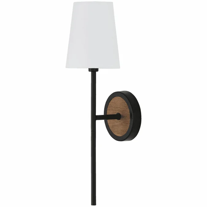 Capital Lighting 650811WK-709 Jonah Modern Light Wood and Matte Black Wall Sconce Lighting