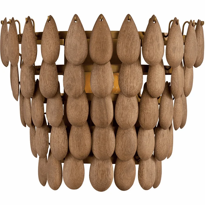 Capital Lighting 654411LW Ravi Modern Light Wood and Patinaed Brass Wall Sconce