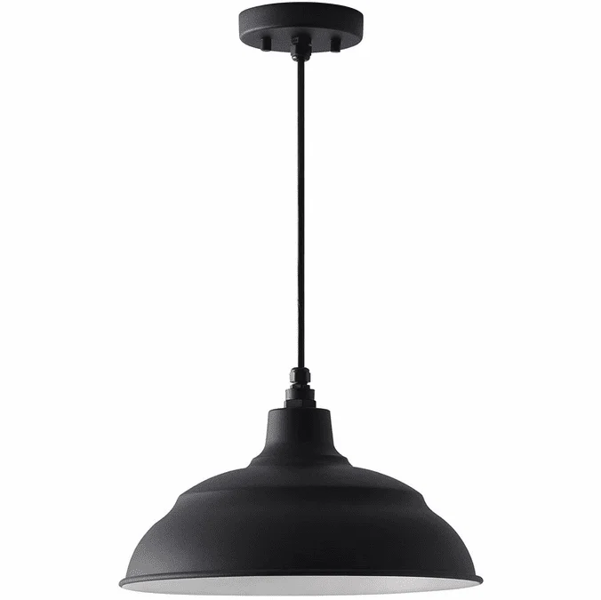 Capital Lighting 936311BK RLM Black 14″ Pendant Lighting Fixture
