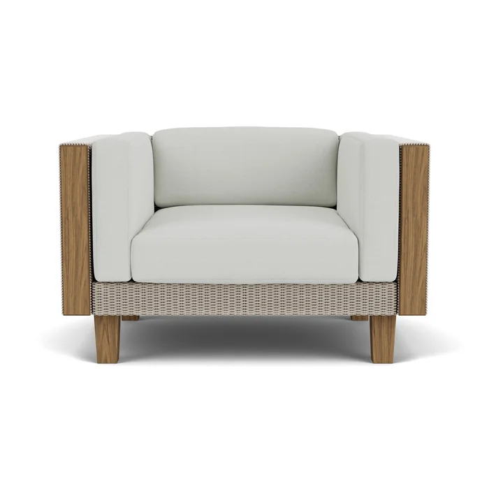 catalina lounge chair in linen finish with bright side fog fabric grade a