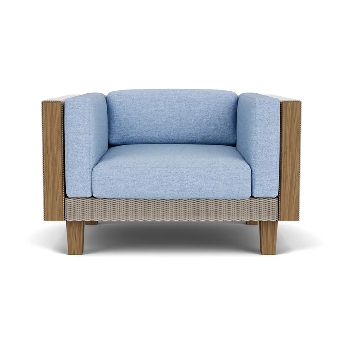 catalina lounge chair in linen finish with demo skyway fabric grade b