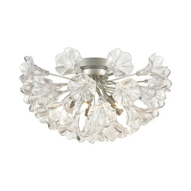 Celene Five Light Semi Flush Mount in Aged Silver (45|33485/5)