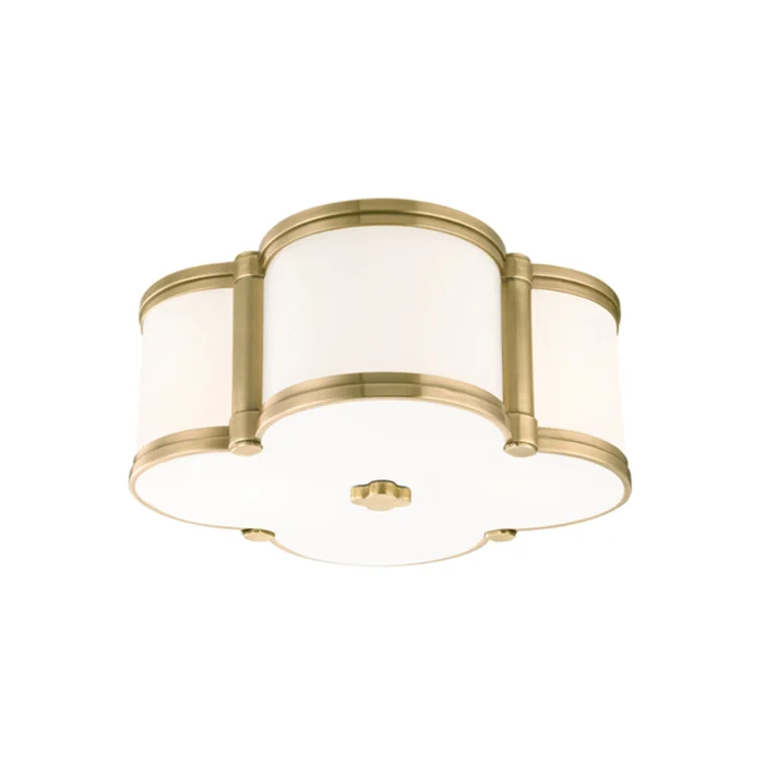 Chandler 2-Light Flush Mount in Aged Brass 12.5L x 12.5W x 5.5H