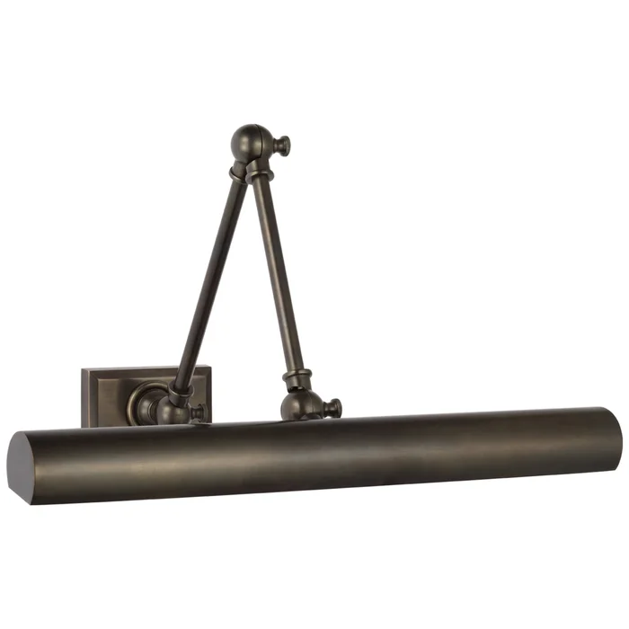 Chapman & Myers Cabinet Maker 18″ Double Library Light in Bronze Wall Light W18″ x H5.75″ – 12.25″