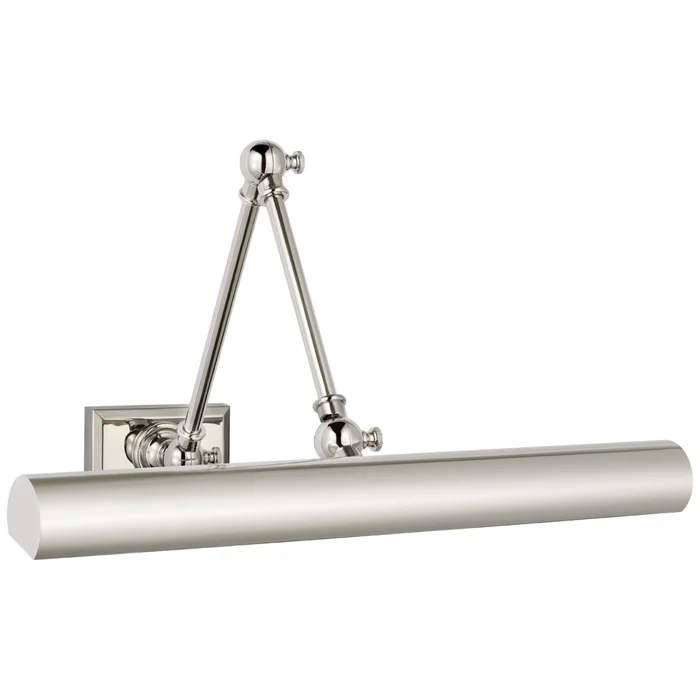 Chapman & Myers Cabinet Maker 18″ Double Library Light in Polished Nickel Wall Light W18″ x H5.75″ – 12.25″