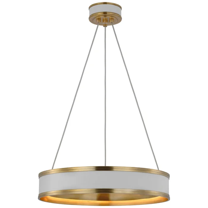 Chapman & Myers Connery 18″ Ring Chandelier in Matte White Ceiling Light W18″