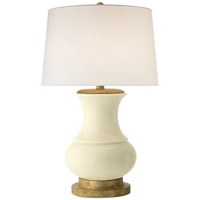 Chapman & Myers Deauville Table Lamp in Tea Stain Porcelain with Linen Shade W18″ x H30.25″
